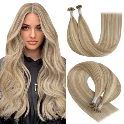 YoungSee U Tip Hair Extensions Human Hair Golden Blonde a