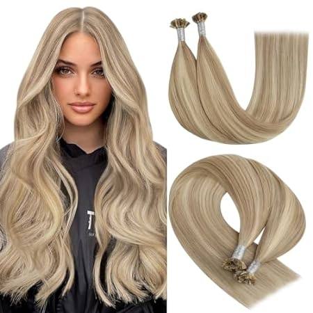 YoungSee U Tip Hair Extensions Human Hair Golden Blonde a