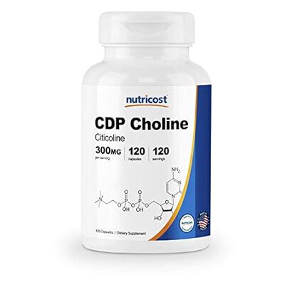 Nutricost CDP Choline (Citicoline) 300mg， 120 Vegetarian