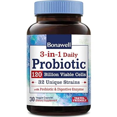 Bonawell Probiotics 120 Billion CFU 32 Strains with Prebi