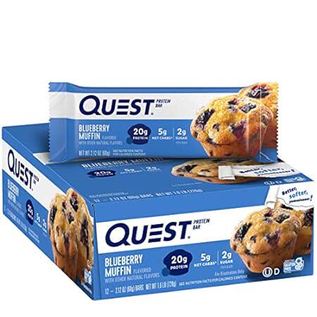 Quest Nutrition Blueberry Muffin Protein Bars， High Prote