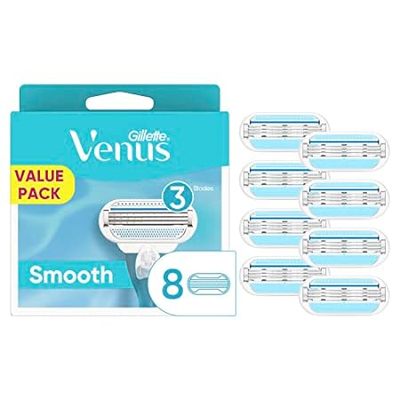 Gillette Venus Smooth Womens Razor Blade Refills， 8 Count