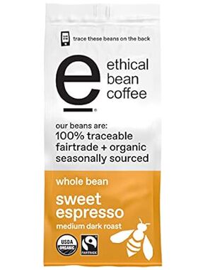 Ethical Bean Fairtrade Organic Coffee， Whole Bean Espress