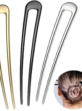 French Hair Pins Metal Hair Forks U Shaped Long Chignon 2