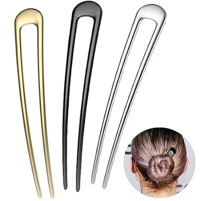 French Hair Pins Metal Hair Forks U Shaped Long Chignon 2