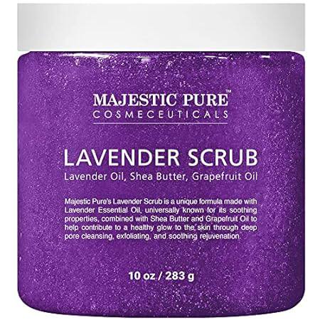 Lavender Oil Body Scrub Exfoliator with Shea Butter and G