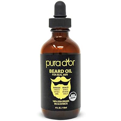 PURA D'OR 4 Oz ORGANIC Beard Oil - USDA Certified - 100%