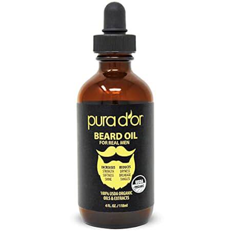 PURA D'OR 4 Oz ORGANIC Beard Oil - USDA Certified - 100%