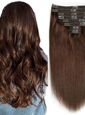 Hair Extensions Real Human Hair Chocolate Brown Remy Huma