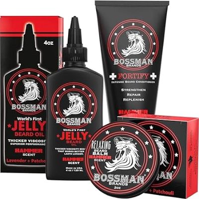 Bossman Essentials Beard Kit - Made in USA - Jelly Beard