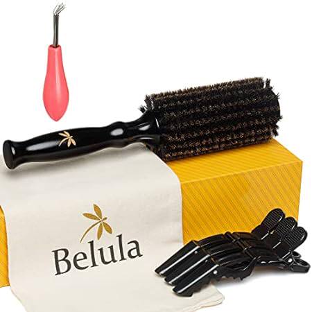 Belula 100% Soft Boar Bristle Round Brush for Blow Drying