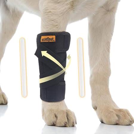 Dog Front Leg Brace， Dog Leg Support Wrap with Metal Stri