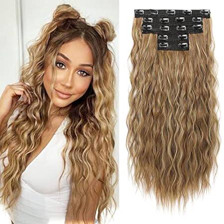 Clip in Hair Extensions， REECHO 5PCS Brown Hair Extension