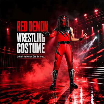 WWE凯恩男士服装服装弹力亮皮摔跤选手派对表演套装