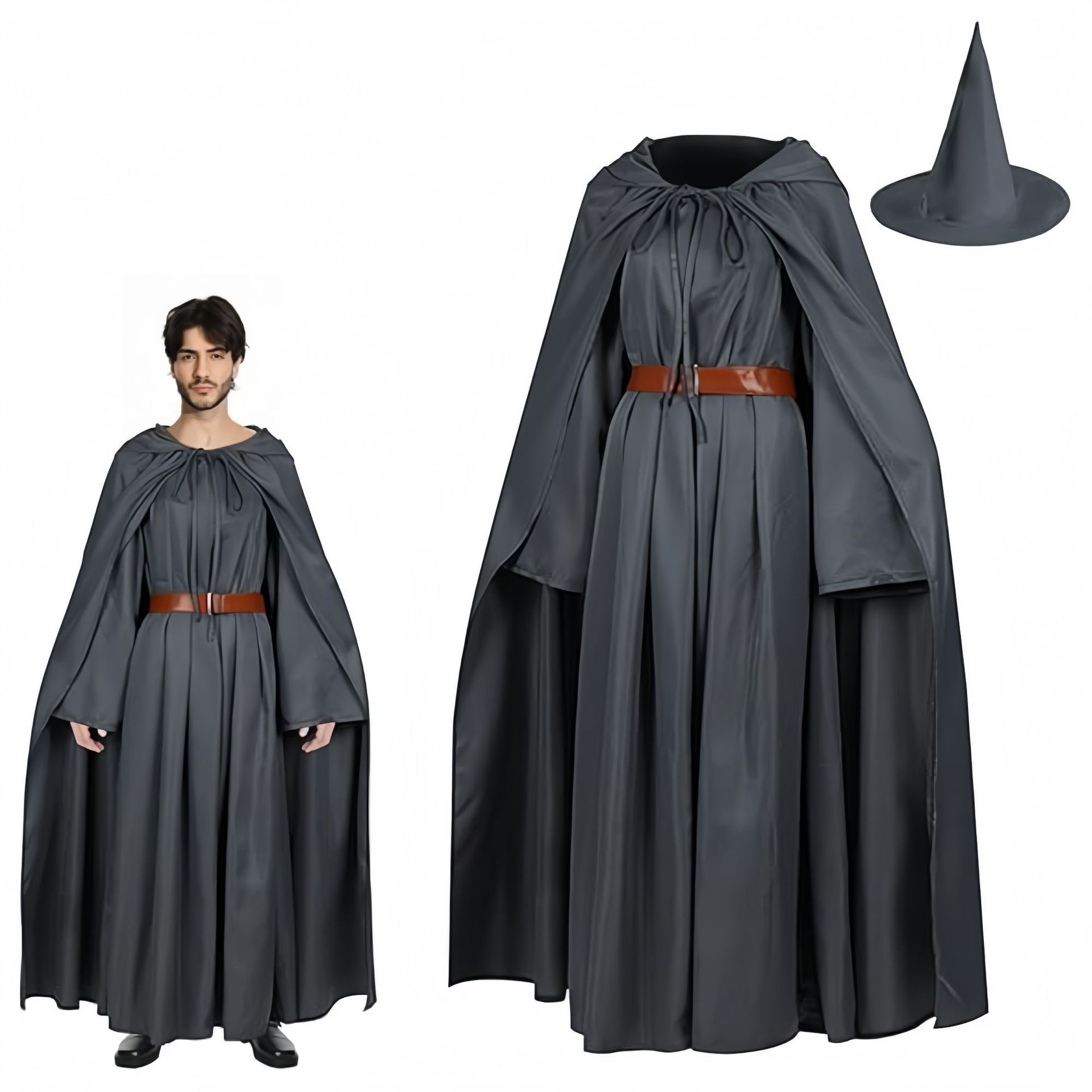 万圣节甘道夫Gandalf巫师指环王霍比特人cosplay服装薄款斗篷披风图片
