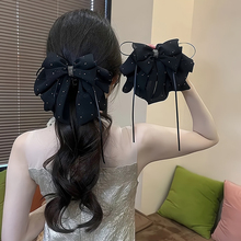 网纱蝴蝶结抓夹女高级感2025年新款马尾头发夹半扎发夹子发卡头饰
