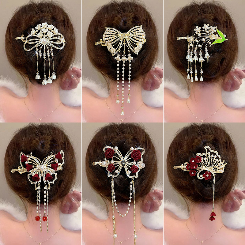 铃兰花发夹青蛙扣一字夹女