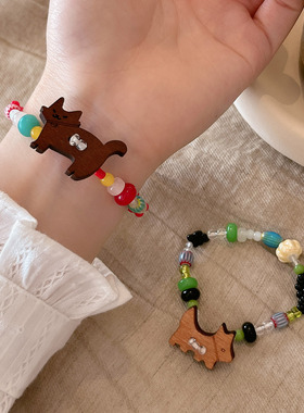 可爱小猫咪陶瓷串珠手链