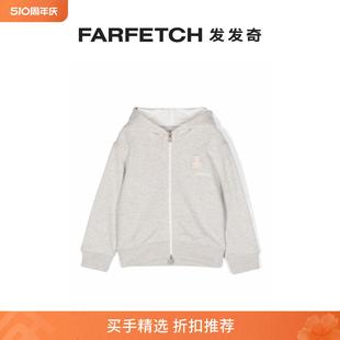 Brunello Cucinelli童装 Final logo刺绣羊绒连帽衫 FARFETCH Sale