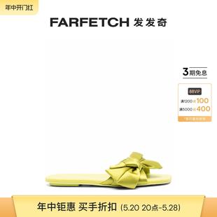 FARFETCH发发奇 Stuart Weitzman女士蝴蝶结细节露趾拖鞋