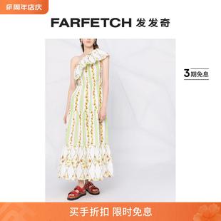 Msgm女士花卉条纹单肩连衣裙FARFETCH发发奇