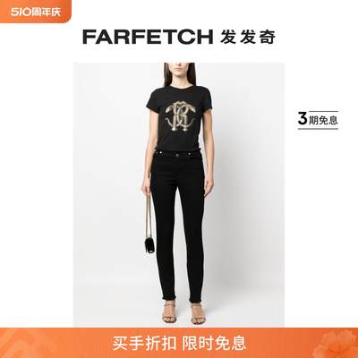 [Final Sale]Roberto Cavalli女士Mirror Snake 印花T恤FARFETCH