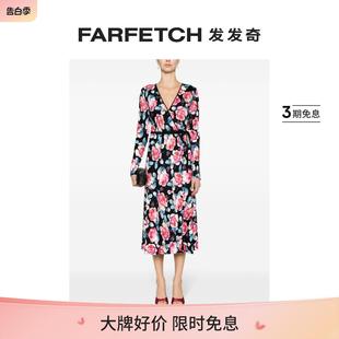 Diane Dvf 玫瑰印花裹身式 Furstenberg女士Anika 中长连衣裙 Von