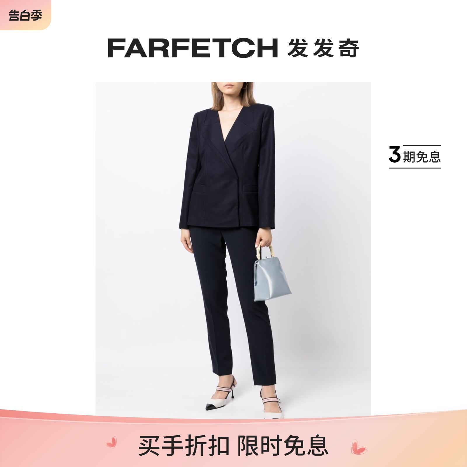 Paule Ka女士无领不对称西装夹克FARFETCH发发奇