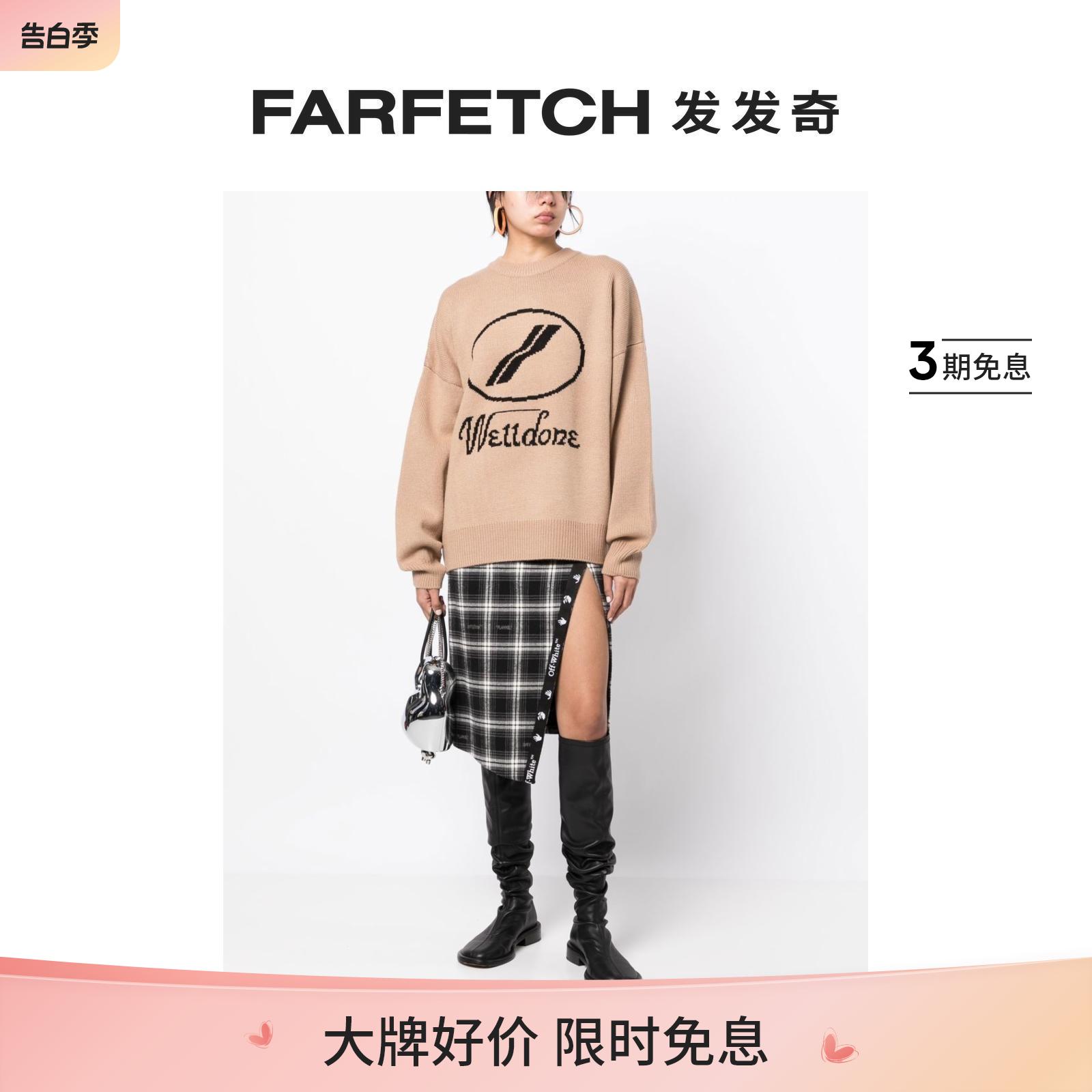 We11Done女士logo印花针织毛衣FARFETCH发发奇