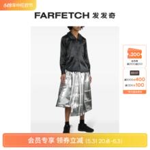 Garcons男女通用圆领缎面衬衫 Comme FARFETCH发发奇 Des Black