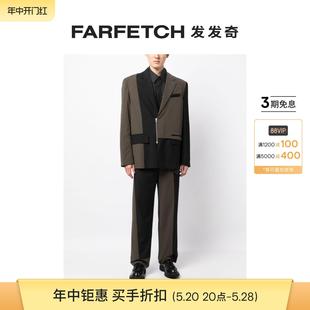 梯形翻领双色西装 Feng Wang男士 夹克 Chen FARFETCH发发奇