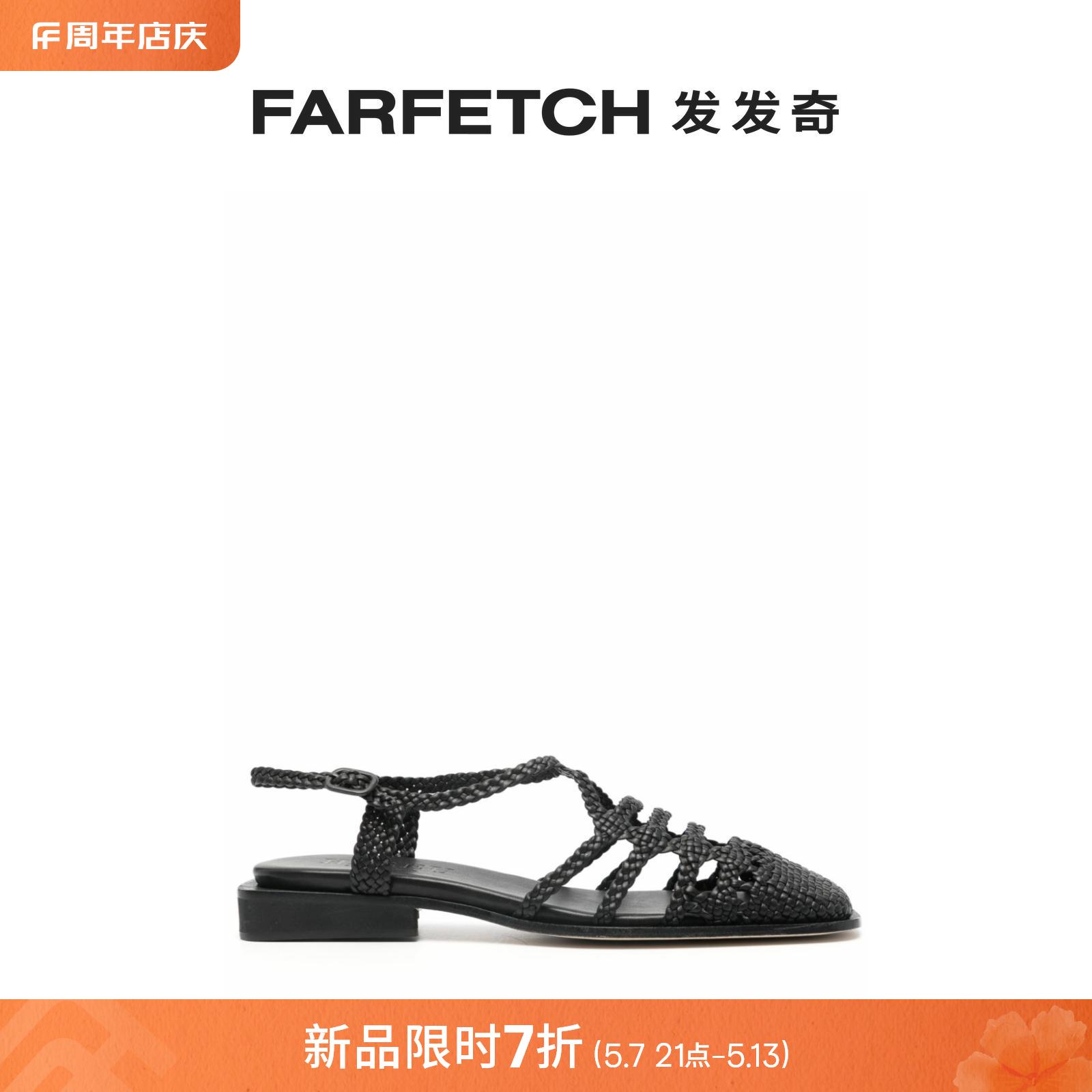 Hereu女士Barana编织皮质穆勒鞋FARFETCH发发奇