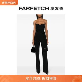 Franchi女士logo刺绣束腰露肩连体长裤 Elisabetta FARFETCH发发奇