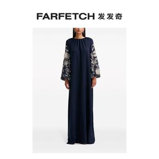 Final Sale Oscar Renta女士刺绣设计真丝混纺连衣裙FARFE