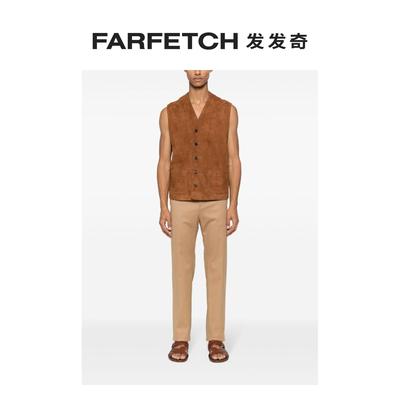 Tagliatore男士V领皮质西式马甲FARFETCH发发奇