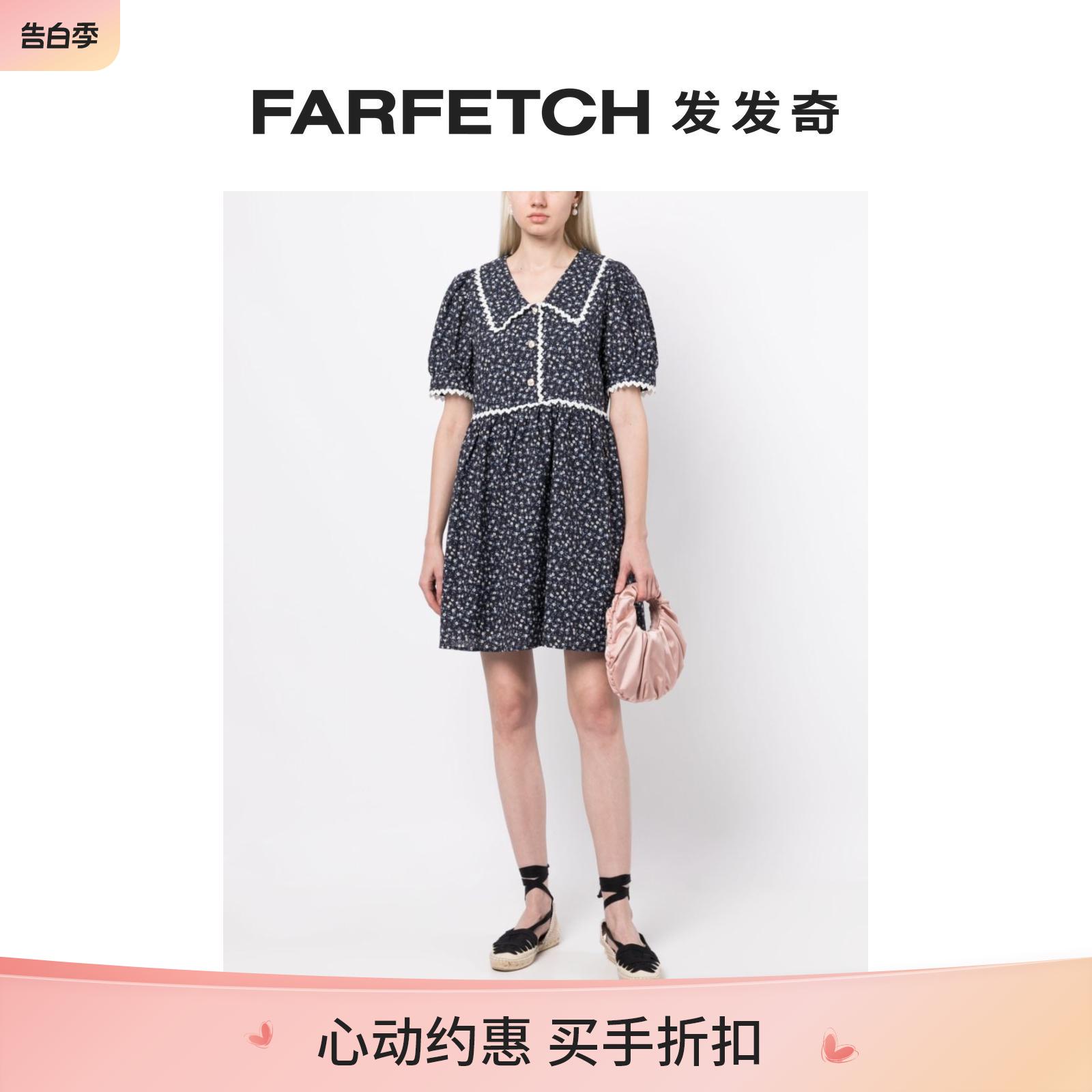 [Final Sale]b+ab女士短袖棉迷你连衣裙FARFETCH发发奇