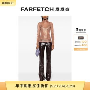 FARFETCH发发奇 Pinko女士蕾丝拼接压膜效果高领罩衫