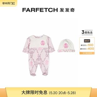 logo印花连体衣套装 Roberto Cavalli Junior童装 FARFETCH发发奇