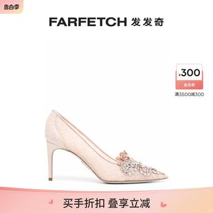 Rene Sale Caovilla女士晶饰皮质高跟鞋 Final FARFETCH发发奇