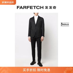 单排扣初剪羊毛西装 Tagliatore男士 套装 FARFETCH发发奇