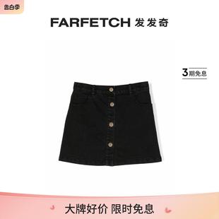 排扣牛仔迷你半身裙FARFETCH发发奇 Junior童装 Cavalli Roberto