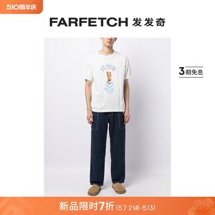 Bode男士 标语印花棉T恤FARFETCH发发奇