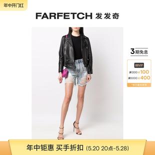 FARFETCH发发奇 Sale Plein女士撕裂效果牛仔短裤 Philipp Final