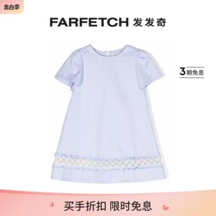 FARFETCH发发奇 Simonetta童装 蕾丝细节帆布连衣裙