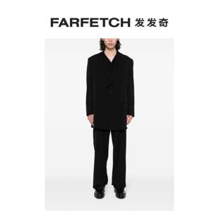 Yamamoto男士 Yohji 单排扣羊毛夹克FARFETCH发发奇