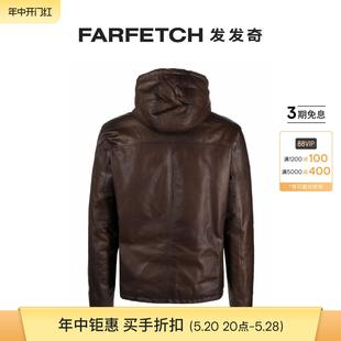 连帽皮质夹克FARFETCH发发奇 Dell Oglio男士