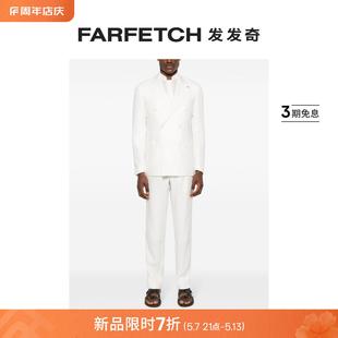 亚麻双排扣西装 Tagliatore男士 套装 FARFETCH发发奇