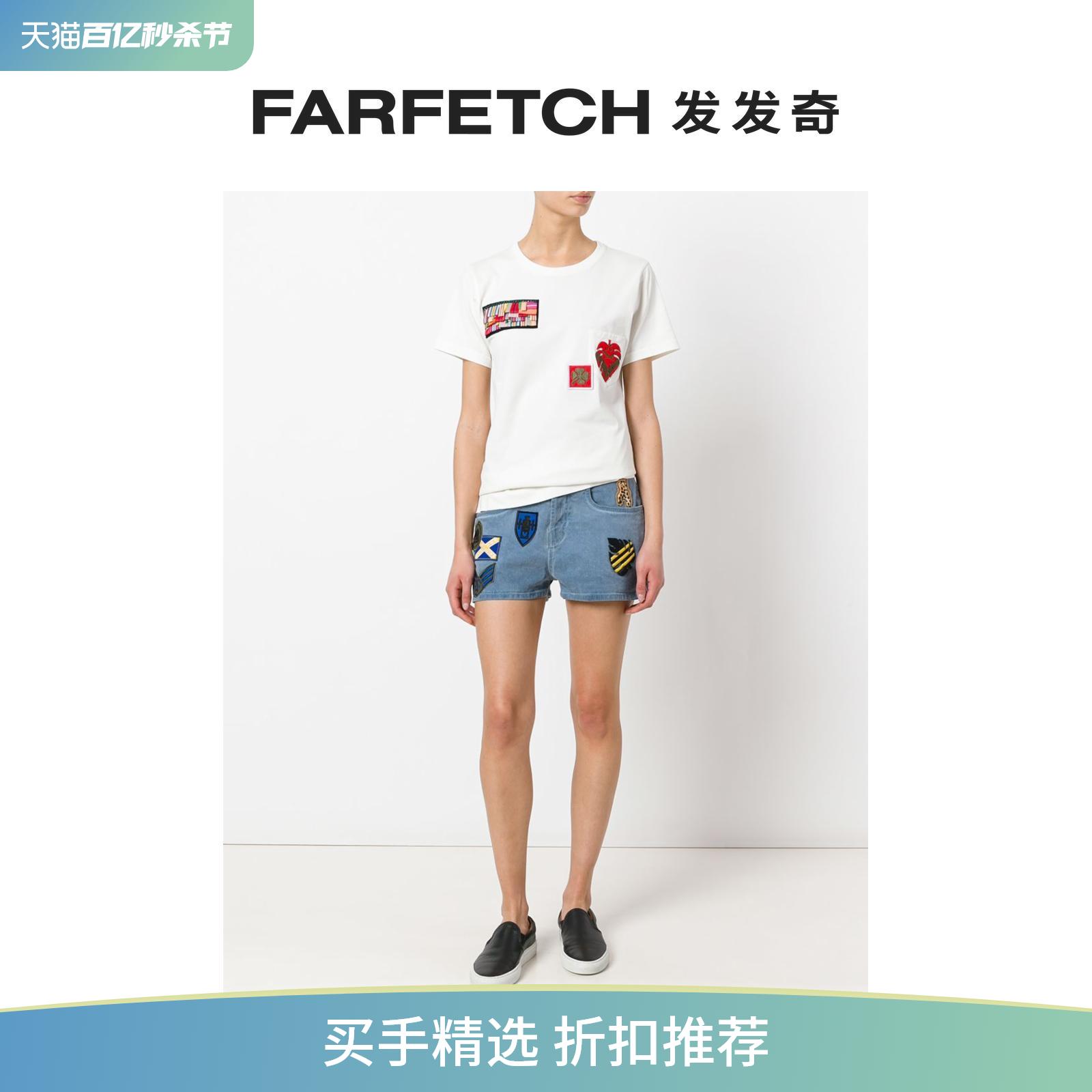 [Final Sale]Mr&Mrs Italy女士补丁牛仔短裤FARFETCH发发奇