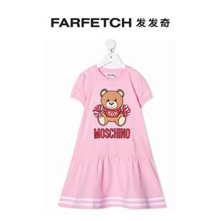 玩具熊印花连衣裙FARFETCH发发奇 Moschino童装 莫斯奇诺