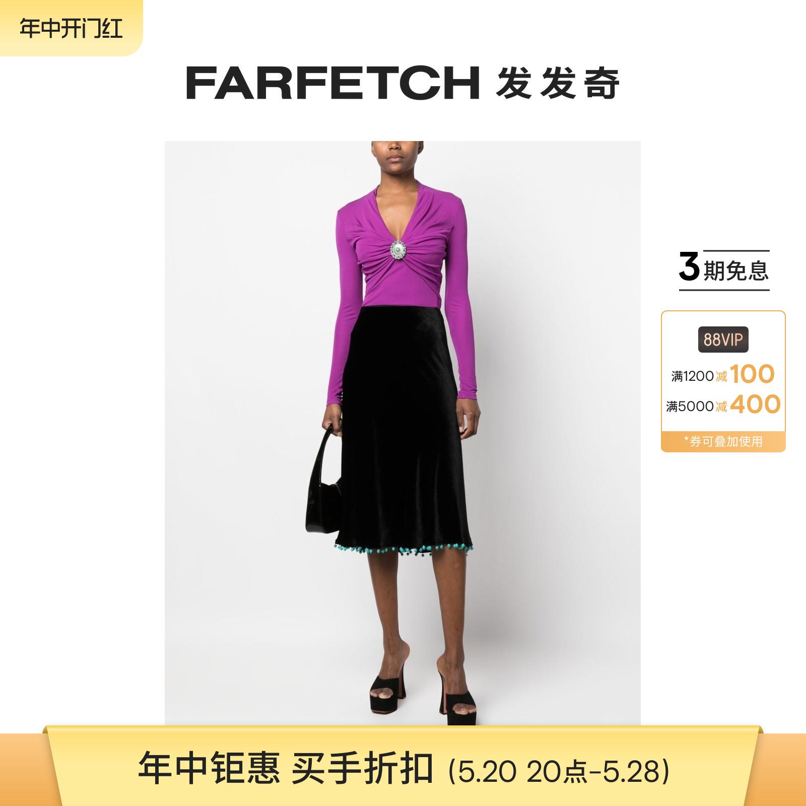 [Final Sale]Roberto Cavalli女士缩褶正面长袖上衣FARFETCH发发 女装/女士精品 T恤 原图主图